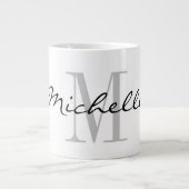 Aangepast monogram grote jumbo-mok cadeau grote koffiekop (Voorkant)