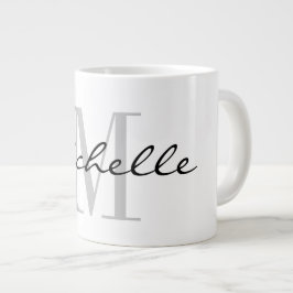 Aangepast monogram grote jumbo-mok cadeau koffiekop