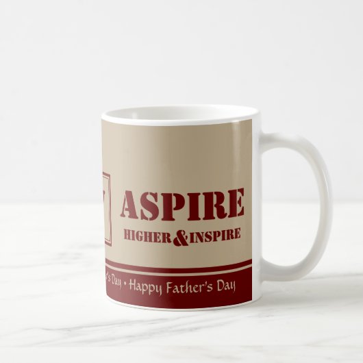 Aangepast monogram Happy Vaderdag ASPIRE INSPIRE Koffiemok (Rechts)