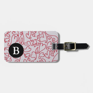 Aangepast monogram hart bagagelabel