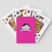 Aangepast Monogram Helder Roze Speelkaarten Doos (Achterkant)