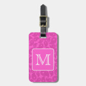 Aangepast monogram. Helderroze Paisley Pattern. Bagagelabel (Voorkant verticaal)
