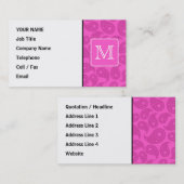 Aangepast monogram. Helderroze Paisley Pattern. Visitekaartje (Voorkant / Achterkant)