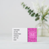 Aangepast monogram. Helderroze Paisley Pattern. Visitekaartje (Staand voorkant)