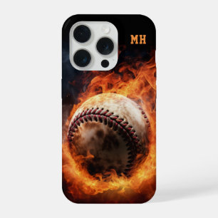 Aangepast monogram honkbal in brand iPhone 15 pro case