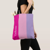 Aangepast monogram, hot pink tri-tone tote bag (Dichtbij)