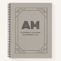 Aangepast Monogram Houtskool & Taupe Minimalistisc