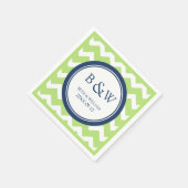 Aangepast monogram huwelijk Napkin Limoen Blue Che Servetten (Hoek)