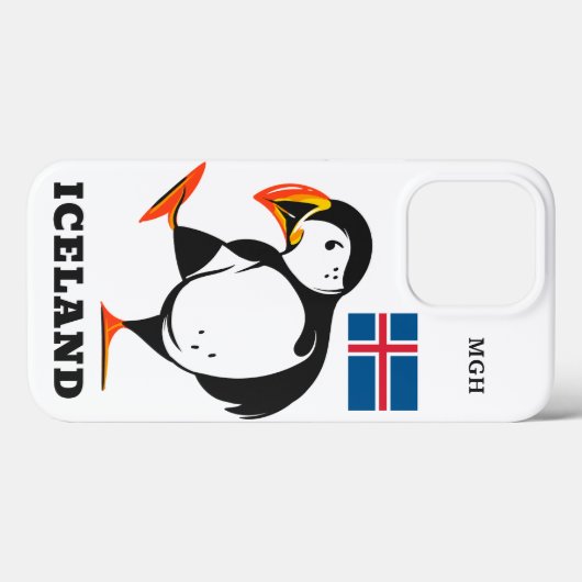 Aangepast monogram IJsland Case-Mate iPhone Case (Achterkant (horizontaal))