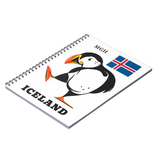 Aangepast monogram IJsland Notitieboek (Linkerzijde)