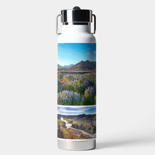 Aangepast monogram IJsland Waterfles (Voorkant)