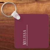 Aangepast monogram in Bourgogne, budget Sleutelhanger (Voorkant)