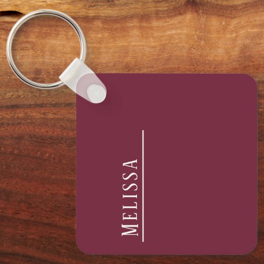 Aangepast monogram in Bourgogne, budget Sleutelhanger (Voorkant)