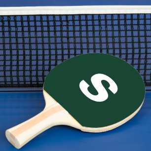 Aangepast Monogram Initiaal Donkergroen Tafeltennisbatje