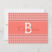 Aangepast monogram Initiaal Naam Geometrische patr Notitiekaartje (Voorkant)