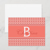 Aangepast monogram Initiaal Naam Geometrische patr Notitiekaartje (Voorkant / Achterkant)