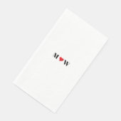 Aangepast monogram initiaal voor Cute red hart Servet (Hoek)