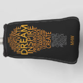 Aangepast monogram Inspirerend Licht Bulb Golfheadcover (Voorkant)