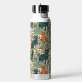 Aangepast Monogram Katten Patroon Waterfles (Links)