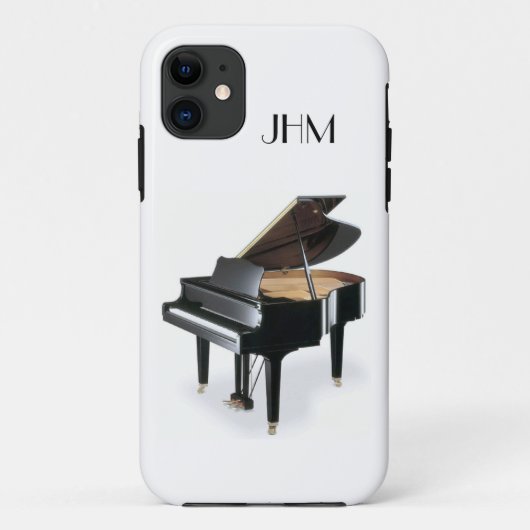 Aangepast monogram klassieke muziek Grand Piano Case-Mate iPhone Case (Achterkant)