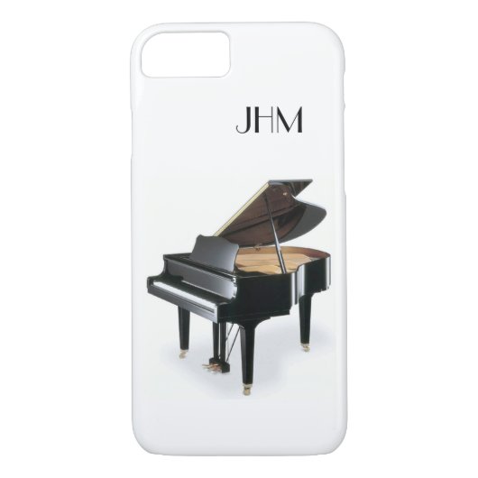 Aangepast monogram klassieke muziek Grand Piano Case-Mate iPhone Case (Achterkant)