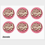 Aangepast monogram & kleur Ice Cream stickers (Vel)