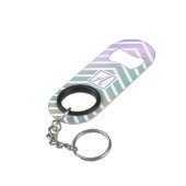 Aangepast monogram kleurig zig zag patroon mini flessenopener (Achterkant Gekanteld)