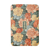 Aangepast Monogram Kleurrijk Bloempatroon Badmat (Voorkant Verticaal)