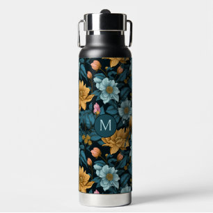 Aangepast Monogram Kleurrijk Bloempatroon Waterfles