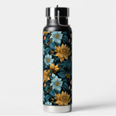 Aangepast Monogram Kleurrijk Bloempatroon Waterfles (Links)
