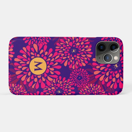 Aangepast monogram kleurrijk Bohemian Whimsical Fl Case-Mate iPhone Case (Achterkant (horizontaal))