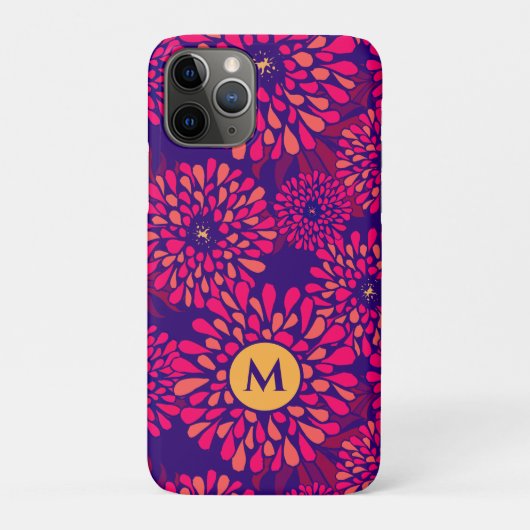 Aangepast monogram kleurrijk Bohemian Whimsical Fl Case-Mate iPhone Case (Achterkant)