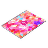 Aangepast monogram kleurrijk roze rood driehoekspa notitieboek (Linkerzijde)