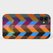 Aangepast monogram kleurrijke Chevron Zigzag 6 Case-Mate iPhone Case (Achterkant (horizontaal))