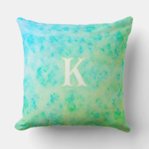 Aangepast monogram kustblauw groene textuur gelaag