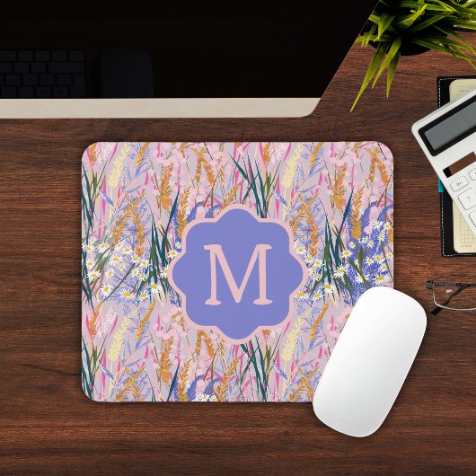 Aangepast monogram lavendel muismat