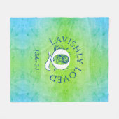 Aangepast monogram LAVISHLY LOVED Blue Fleece Deken (Voorkant (Horizontaal))