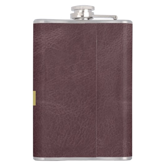 Aangepast monogram lederen textiel met liefdesfles heupfles (Achterkant)