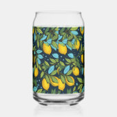 Aangepast monogram Lemon Patroon Blikvorm Glas (Rechts)