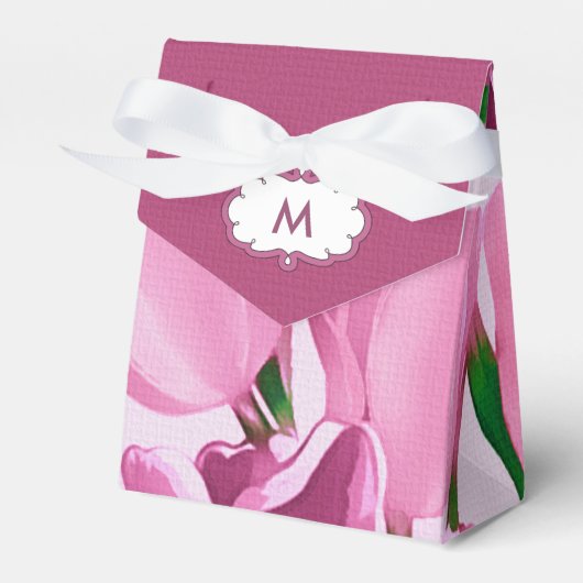 Aangepast monogram lentetulp schilderen bedankdoosjes (Voorkant Zijde)