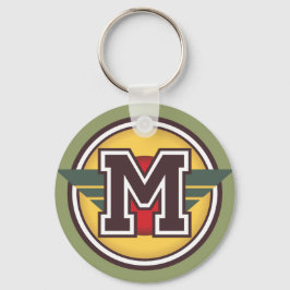 Aangepast Monogram Letter M Initiaal Sleutelhanger