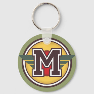 Aangepast Monogram Letter M Initiaal Sleutelhanger