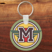 Aangepast Monogram Letter M Initiaal Sleutelhanger (Voorkant)