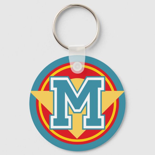 Aangepast monogram Letter "M"-Initiaal Sleutelhanger (Voorkant)