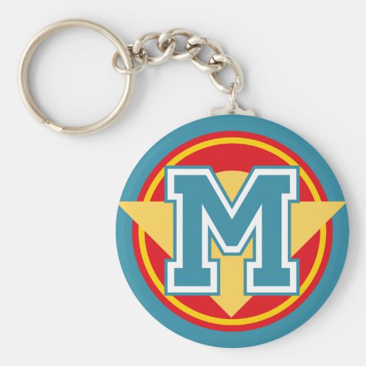 Aangepast monogram Letter "M"-Initiaal Sleutelhanger (Voorkant)