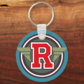 Aangepast monogram letter "R" Initiaal Sleutelhanger (Voorkant)