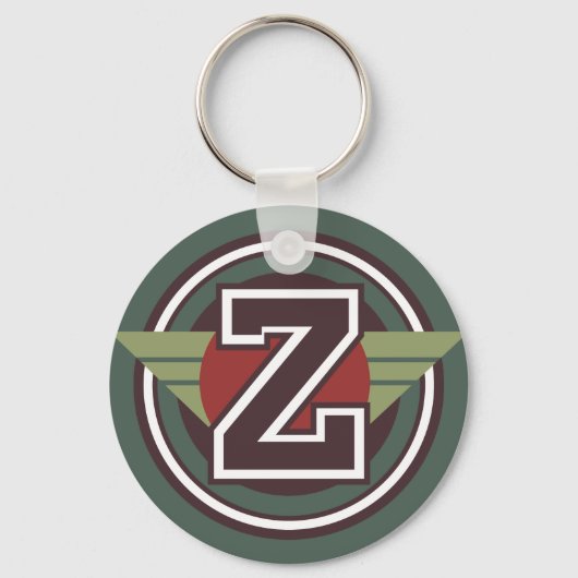 Aangepast Monogram Letter Z-Initiaal Sleutelhanger (Voorkant)