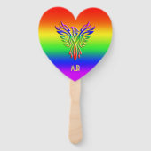 Aangepast monogram, LGBT Rainbow Pride Phoenix Ris Handwaaier (Voorkant)
