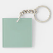 Aangepast monogram, licht saliegroen sleutelhanger (Achterkant)