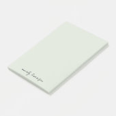 Aangepast monogram licht saliegroene chic minimali post-it® notes (Schuin)